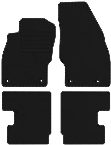 Velourmattenset für Opel Adam Bj. 2013 – 2019 Basic runde Befestigungen Veloursfussmatten Automatten Mit Absatzschoner Passform Neu
