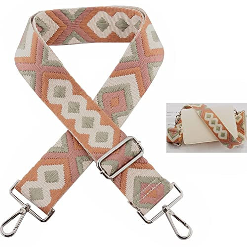 Kiwochy Verstellbarer Breiter Taschengurt - 2 Breiter Schultergurt Trageriemen Umhängegurt Gurt Bunter Leinwand Schultergurt Länge 29,5-53 für Taschen Handtaschen