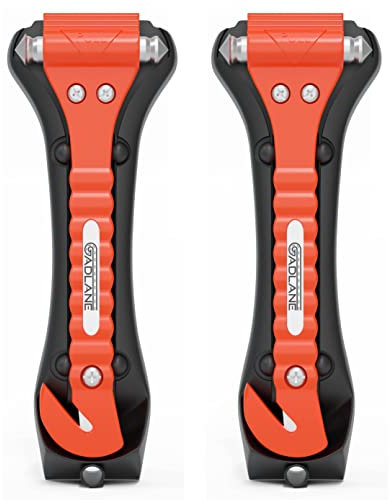 GADLANE Martello Emergenza Auto - Martello Frangivetro, Taglia Cintura e Rompivetro, Affilati Strumenti di Fuga in Auto a Doppia estremità per Rompere i Vetri in Caso di Emergenza (Confezione da 2)