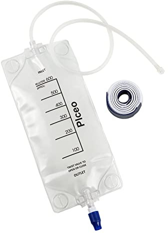 Depot Clear 600ml Urine Drainage Bag Twist Valve 24 Tubing (2)