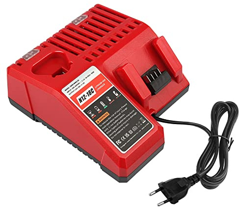 LabTEC M12&M18FC - Cargador Doble para Milwaukee, 12 V-18 V, 90 W, Repuesto para Milwaukee XC 48-59-1812 48-11-1820 48-11-2402 48-11-1840 48-11-1850 -1852 Batería de Herramientas de Ion de Litio