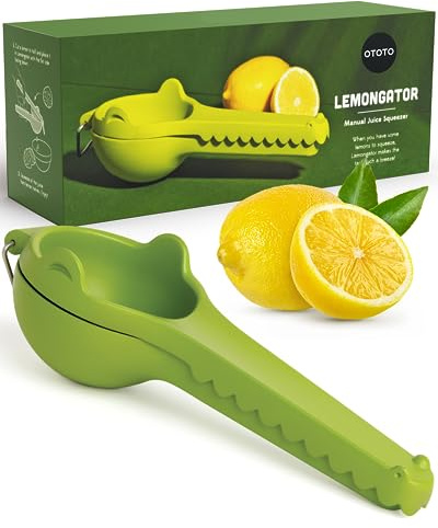 OTOTO Lemongator Lemon Juicer Hand - Easy to Hold Lemon Squeezer Manual for Lemon, Lime, Oranges - BPA Free, Dishwasher Safe Citrus Juicer Hand Press Manual - Fun Kitchen Gadgets & Tools