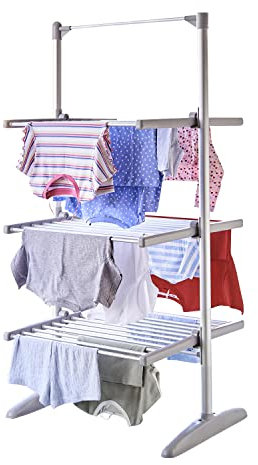 Neo XL Large Indoor Electric 3 Tier Airer Folding Foldable Laundry Clothes Horse Portable Heated Rail Rack Dryer Cover 36 Rails 147 cm…