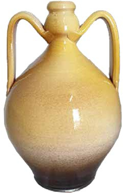 Ceramiche Angela Rinaldi Anfora Giallo in Ceramica di Vietri Dipinta a Mano Altezza cm 25 Diametro cm 16 Maiolica Giara Terracotta