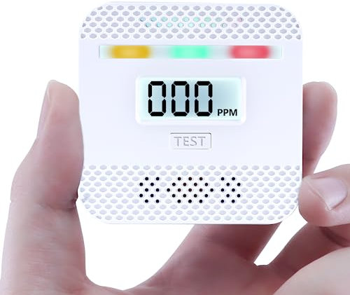 Carbon Monoxide Detector Mini CO Alarm Carbon Monoxide Alarm for Car Caravan Home School Office,with Audible 85DB Alarm and Light Alert, (2 x AAA Batteries NOT Included) by Covienapp