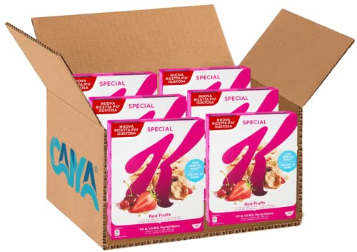 6X Special K Cereali con Frutti Rossi, Frumento Integrale, Orzo e Riso 290g [6 Confezioni]