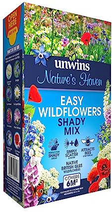 1.2kg Wildflowers Shady Mix, Wild Flower Butterfly & Bees Attracts Bees & Butterfly No Grass Pure Wildflower Seeds Genuine UK Seed Mix, Easy to Grow