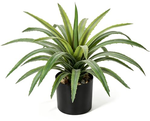 Briful Agave Künstliche Topfpflanze, 43,2 cm, große Sukkulenten, künstliche Pflanzen für Zuhause, Büro, Schreibtisch, Badezimmer, Regal, Küchendekoration (grün)