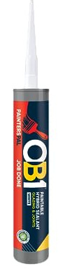 OB1 PaintersPal White Extremely Paintable Hybrid Sealant & Caulk, 290 ml | Glazing & Joints, No Shrinking, Bubble Free, and UV Resistant, for Interior & Exterior Use