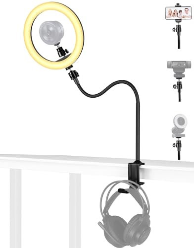 AYIZON Kiyo Pro Webcam-Lichtständer, 61 cm faltbare Halterung und 26 cm Selfie-Licht mit Kopfhörerhaken, kompatibel mit Razer Kiyo Pro, Kiyo X, Kiyo Pro Ultra Webcams, 24WS10RL-ACT-004