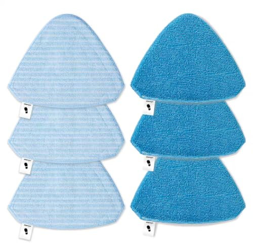 stemoo 6X Ersatzpads passend für Dampfreiniger 331601/331505, Dampfbürste Wischbezug für die porentiefe Reinigung, Dampfmopp Ersatz mit Klettboden