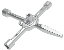 Millenium Works Clé Universelle Multifonction 4+1 Voies | Triangle, Carré, Conique | Ouverture Compteurs EDF-GDF, Armoire Électrique, local technique, Robinet de Jardin, Poubelle, Local Technique