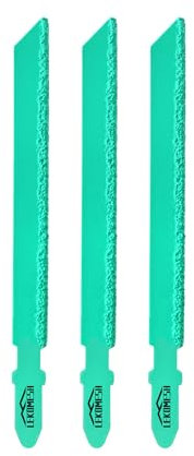 LEKOMESH Diamant-Stichsägeblatt 100mm – 3 Stück Trennscheibe Schneidscheibe für Gerade oder Gebogene Schneiden Glasfaser Marmor Kunststoff Holz Gipskarton mit T-Schaft, Körnung 46