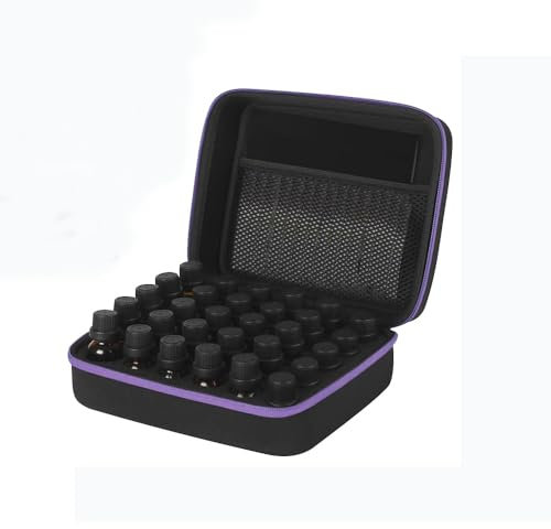 Semazz Boite Rangement Huile Essentielles,30 Trous Boite Huile Rangement Huile Essentielles en EVA Imperméable Coffret Rangement Huiles Essentielles 5ml 10ml 15ml