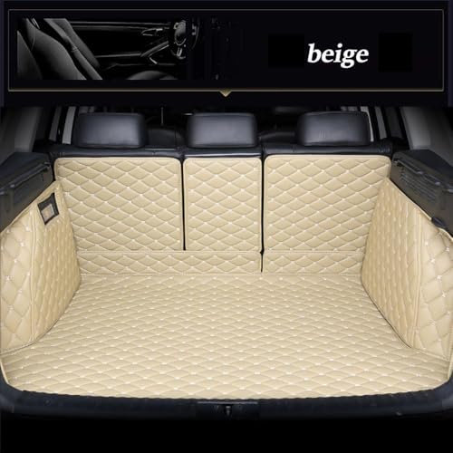 YMYQF Auto Leder Kofferraummatten für Mercedes-Benz GLB 5 Seats 2020 2021, All Inclusive Kofferraumwanne Teppich Kratzfeste Kofferraum Schutzmatte Zubehör,Beige