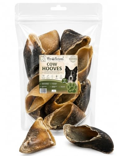 Pawlicious Beef Cow Hooves for Dogs Pack of 18, Single Ingredient Grass Fed, Long Lasting Chew for Aggressive Chewers, Natural Dental Chew, Grain Free Hypoallergenic Rawhide Alternative All Breeds