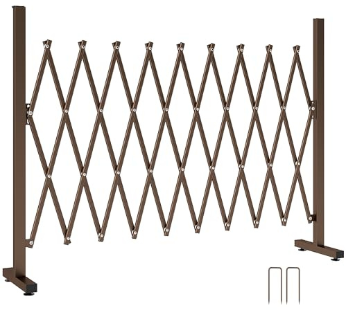 Outsunny Valla de Jardín Exterior Extensible 250x31x103,5 cm Café Oscuro