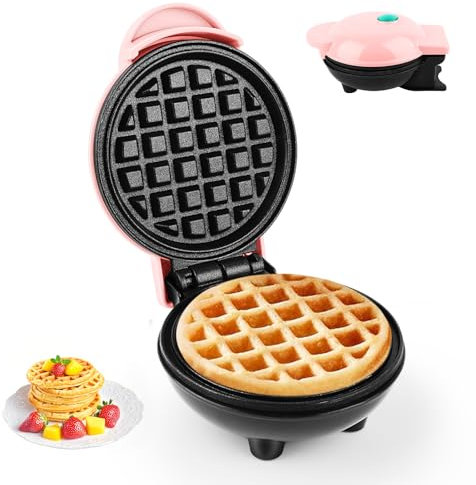 Mini gofrera belga de 10 cm de diámetro, 220 V y 350 W, calentador de doble cara