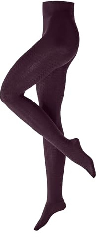 Burlington Damstrumpbyxor Cosy Cottage W Ti bomull ull mönstrad 1 styck, röd Merlot 8005, 38–40, Röd Merlot 8005, 38-40