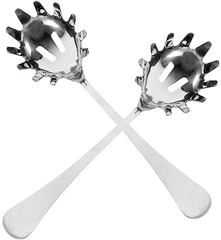 HOLIDYOYO 2pezzi Cucchiaio Per Spaghetti in Acciaio Cucchiaio Per Tagliatelle Da Cucina Utensili Da Cucina Per Spaghetti Noodles Uova Ravioli Design Multifunzionale Impugnatura