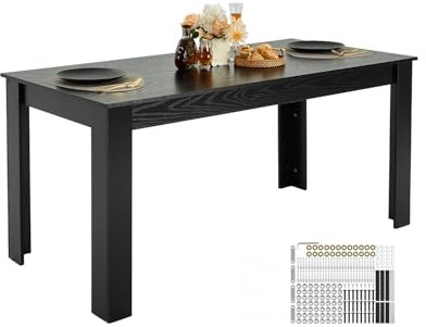 VEVOR Rechteckiger Esstisch Küchentisch Holztisch (160 cm / 150 kg belastbar) für 4–6 Personen, Bauernhaus-Esszimmermöbel Konferenztisch für Küche zu Hause Wohnzimmer, braun (nur Tisch)