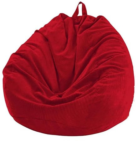 Poltrona a sacco per adulti, grande, in velluto a coste, comoda, per tutte le età, vuota, 90 x 110 cm, perfetta per casa, giardino e relax.