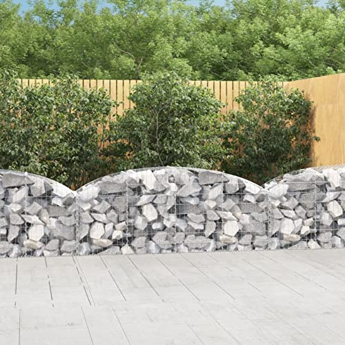 Snsowed Cesto Gabbione ad Arco 200x50x60/80 cm Ferro Zincato,Cesto Gabbione ad Arco,Gabbione,Gabbioni da Giardino,Gabbioni Metallici per Sassi-153473