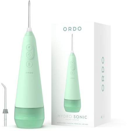 Ordo Water Flossers for Teeth, Cordless IPX7 Waterproof Oral Irrigator, 3 Pressure Settings, Portable, Rechargeable Electric Sonic Flosser, Dental Professional Recommended, Mint Green