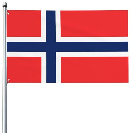 Bandera de Noruega. Bandera de jardín al aire libre de 3 x 5 pies, pancarta de poliéster con impresión vívida, fácil de colgar para patio, fiesta, camping.
