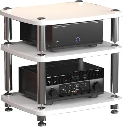 3-Tier HiFi Rack, Audio/Video Stand, Media Storage Unit, Speaker Shelf, Turntable Storage, Open Shelf nizer, Printer Stand for Home Office & Cinema