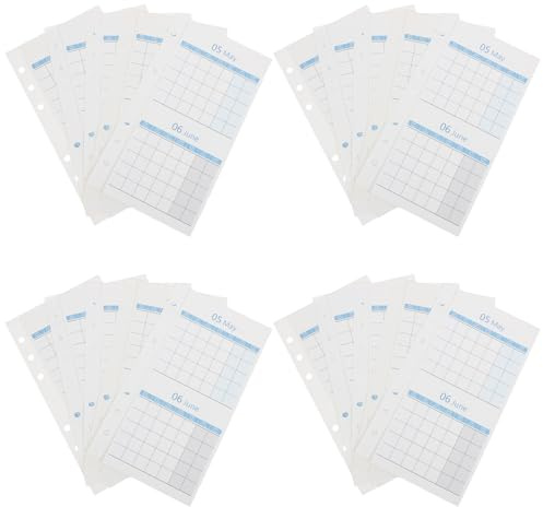 DIYEAH Feuilles de Planification Mensuelle Non Datées Format A6, 20 Pages Recto-verso, Papier pour Organiseur de Budget, Inserts de Calendrier Mensuel Vierges, Recharge D’agenda