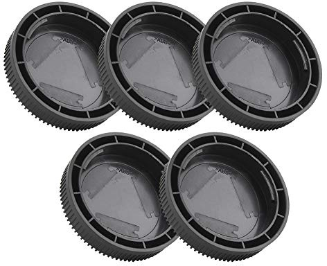 RASTKY Sturdy Lightweight Rear Lens Cover for DMC-GF3/2/1 G10/3/2/1 GH2, Black 5Pcs