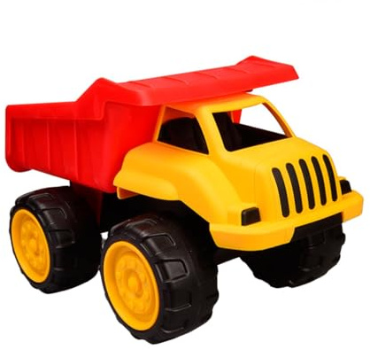 TOYANDONA Large Medium Sand Truck for Beach and Sandbox, Sturdy Portable Engineering Car with Loadable Dump Bed, Tough Construction Vehicle for Outdoor Play