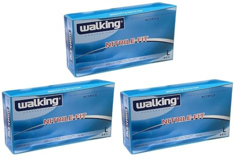 Generico Guanti in NITRILE FIT WALKING BLU - taglia L - 3 gr - 300 PZ