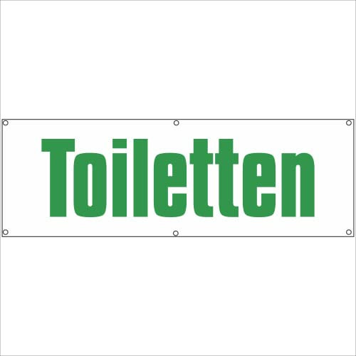 Indigos UG - Plane wasserdicht Gerüstplane - p054 - Toiletten - Banner - 200 cm x 67 cm - Baustelle, Garten, Zaun oder Veranstaltung im Sommer - Werbeplane, Werbung