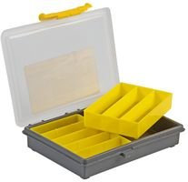 Duratool D01929 - Caja de Almacenamiento con Compartimentos (30 x 175 x 140 mm), Color Amarillo