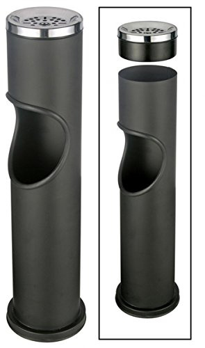 Gravidus Standaschenbecher mit integriertem Mülleimer für Innen und Außen robuster Edelstahl Aschenbecher abnehmbar - Praktischer Standaschenbecher