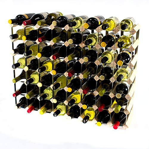 Classic 56 Bottle Pine Wood and galvanised Metal Wine Rack