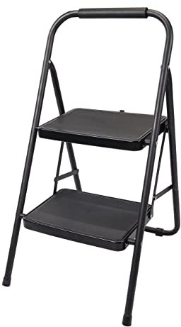 Silverline Step Ladder – 2-Tread, 475mm Aluminium Compact Ladder for Home & Workshop Use (226092)