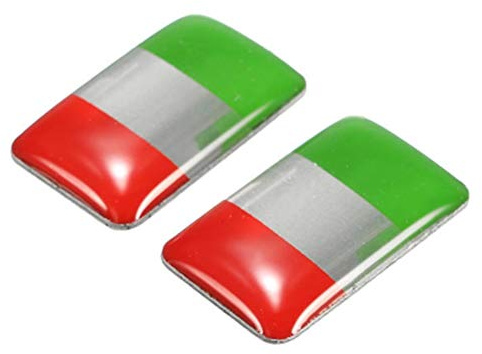 Alamor Paire D'Autocollants en Aluminium Italie Drapeau Emblème De Voiture Vignette Étiquette Auto-Adhésif Décoration Autocollant