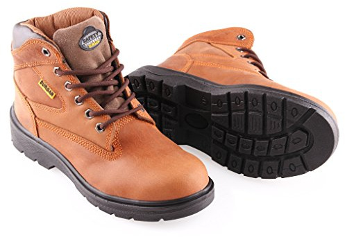 BURGAN 300 Safety Work Boot with Steel Anti-Penetration Midsole and Toe - Genuine Crazy Horse Saddle Leather (39 (US Mens 6.5 / Ladies 7.5))