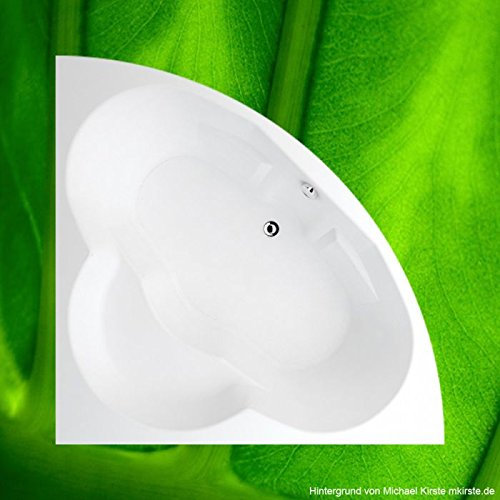 Vasca angolare 140 x 140 LIVENZA + supporto per vasca da bagno + scarico, set completo