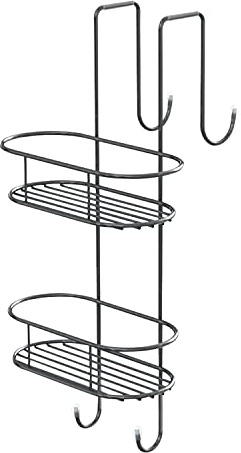 GEDY G-Tito portaoggetti Doccia Cromato, 2 contenitori ovali, Misure e Peso: 49X24X22 CM & 0,74 kg, Portaoggetti Bagno Realizzato in Acciaio Inox, Design R&S Gedy, 2 Anni di Garanzia