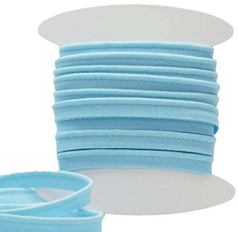 Paspelband baumwolle - Einfach zu nähen und ideal zum Veredeln Ihrer Kreationen. (Um 5 meter, Hellblau)