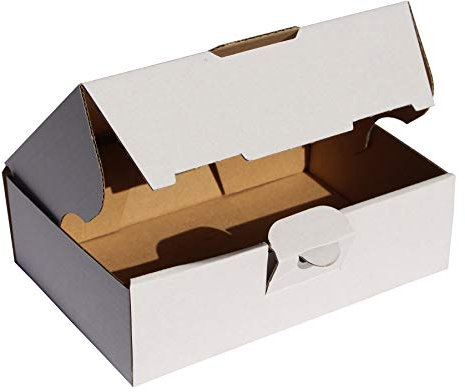 25 St. Maxibriefkarton 160 x 110 x 50 mm DIN A6 weiß Warensendung Faltkarton, Warenpost, Klappdeckelkarton