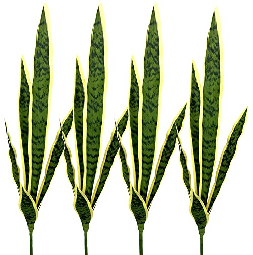 Plantas artificiales de 76,2 cm de Sansevieria de plástico para plantas de agave de imitación perfecta para el hogar, oficina, decoración interior y exterior