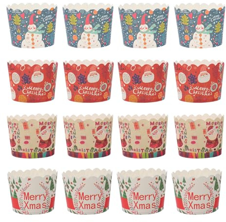 200stücke Cupcake Förmchen Für Weihnachten: Weihnachten Papier Muffinförmchen Cupcake Liner Muffinform Weihnachtsthema Cupcake Wrapper Muffinförmchen Papier（zufällige Stile）