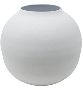 LaLe Living Vase Soyah aus Eisen in Schwarz und Weiß, Ø14,5x13,5cm Matte Oberfläche als dekorative Tischdeko Blumenvase im Wohnzimmer, Büro und Esszimmer