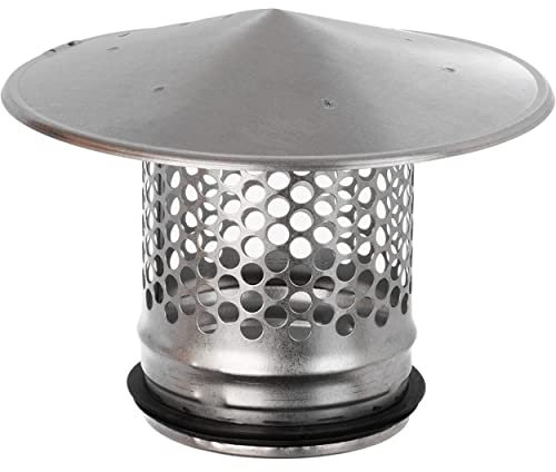 Ø 100mm Capot de Toit avec Protection contre les Oiseaux - Capuchon de Ventilation Rond en Métal - Chapeau de Pluie et de Neige - Pas pour la Cheminée