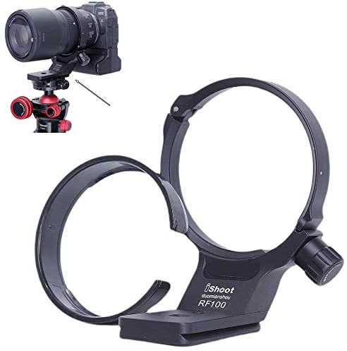 iShoot Metal Lens Collar Tripod Mount Ring Compatible with Canon RF 100mm f/2.8L Macro IS USM, Lens Support Holder Bracket Bottom is Arca-Swiss Fit Quick Release Plate Dovetail Groove